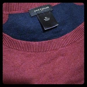 Ann Taylor Navy / Burgundy Sweater